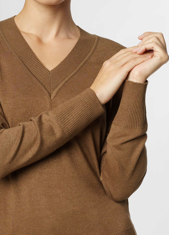 Коричневый зимний пуловер женский коричневый Arber V-neck WCaddy WTR-138