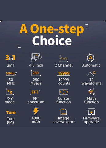 Планшетний цифровий 3 в 1 осцилограф-мультиметр 2C53P з генератором сигналів Fnirsi (319761945)