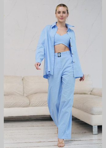 Женский костюм (рубашка, топ, штаны), лёгкий классический деловой комплект, подойдёт как для офиса так и дя прогулок Intruder (347579772)