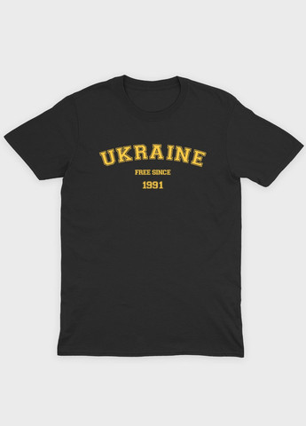 Чорна демісезонна футболка для хлопчика з патріотичним принтом ukraine (ts001-1-bl-005-1-016-b) Modno