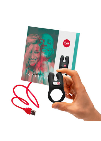 Эрекционное виброкольцо с двойной стимуляцией клитора NŌS black, 2 мотора Fun Factory (315149310)