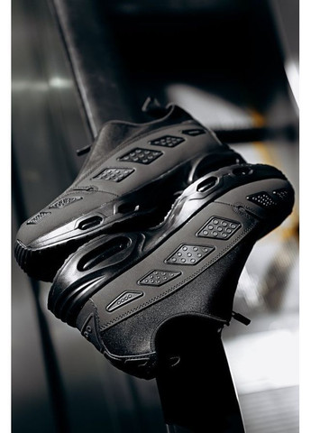 Чорні Осінні стильні чоловічі термо кросівки прихована шнурівка чорні No Brand