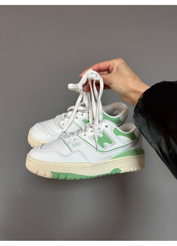 КРОССОВКИ ЖЕНСКИЕ NEW BALANCE 550 WHITE GREEN V2 НЬЮ БЕЛАНС 550 No Brand серые демисезоны (368862162)