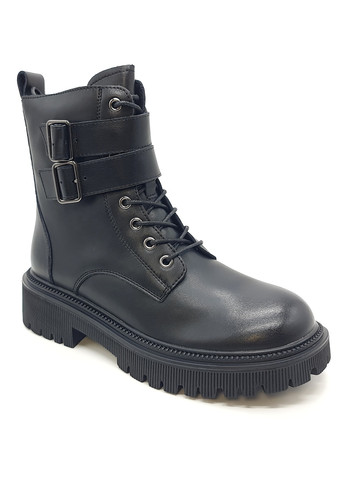 Осенние женские ботинки черные кожаные ya-10-5 23,5 см (р) Yalasou