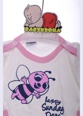 Боди с длинным руккавом для девочки Пчелка белый хлопок 80 см (37544) BABYKROHA (297199778)