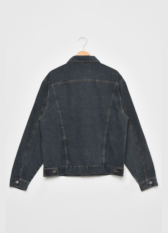 Пиджак мужской батальный джинсовый темно-серого цвета Let's Shop (292630486)