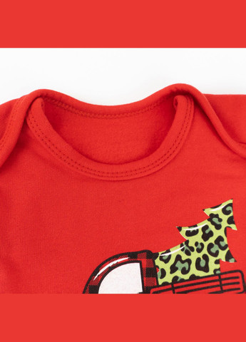 Красный костюм детский новогодний с начесом dexter`s с принтом машинки machine dexter's