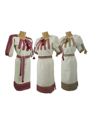 Бежева лляне плаття вишиванка для дівчинки бежеве 146 152 158 164 (366080091)