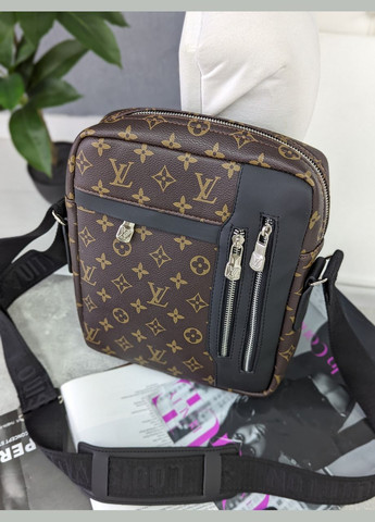 Чоловіча сумка месенджер через плече коричневий класичний No Brand (322464234)