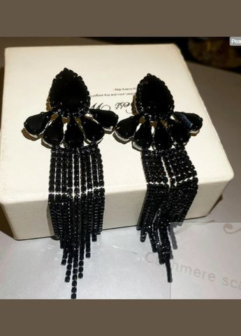 Серьги вечерняя бижутерия Черные стразы No Brand (336546049)