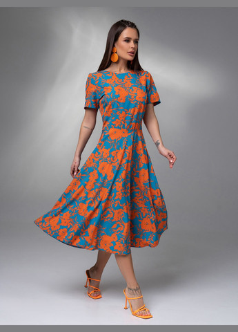Бирюзовое повседневный платья ISSA PLUS с цветочным принтом