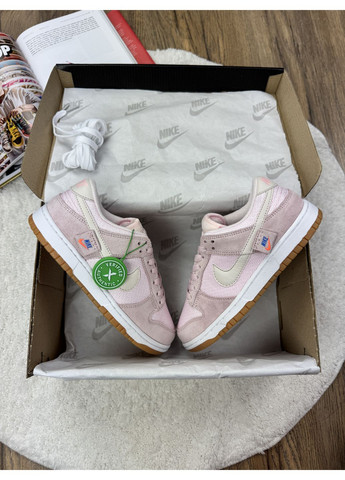 Розовые демисезонные кроссовки мужские nike sb dunk teddy bear pink найк сб данк No Brand