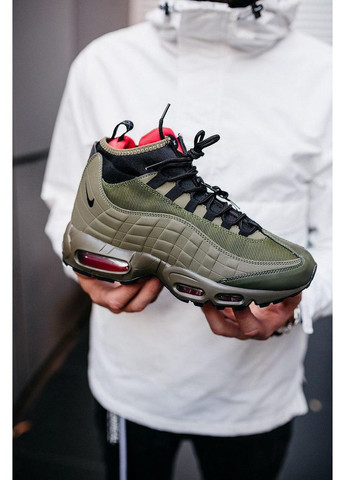 КРОССОВКИ ЖЕНСКИЕ NIKE AIR MAX 95 SNEAKERBOOT GREEN НАЙК АИР МАКС 95 No Brand серые зима (367167273)