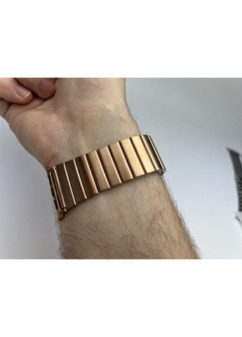 Ремешок браслет Stainless Metal 21 мм для Apple Watch 44/45/46/49 mm Smart RSL1403 ремешок металлический Золотой Rose Gold No Brand (363976341)