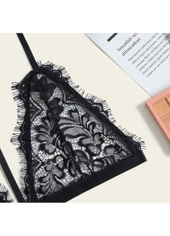 Черный демисезонный кружевной комплект нижнего белья с поясом с подвязками для чулок. женское нижнее белье прозрачное для интима белый, s China