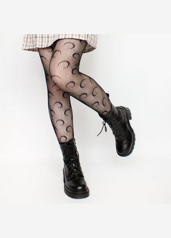 Комплект ажурні колготки чорні і білі в сітку колготи з місяцями незвичні панчохи з візерунком півмісяця еластичні з мереживом No Brand (328451125)