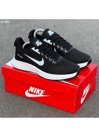 Черные демисезонные кроссовки мужские nike air zoom black white найк аир зум No Brand
