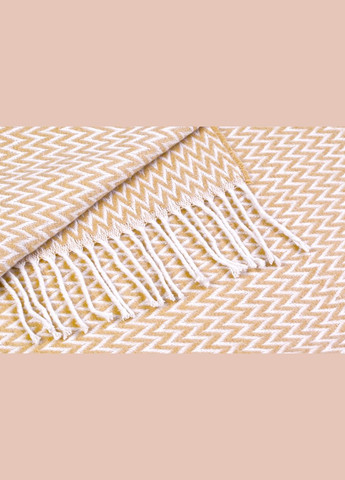 Плед хлопковый зиг-заг бежевый (A-023392) Love You (325695580)