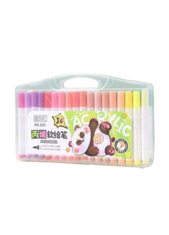 Маркери акрилові пігментні Water Color Pen 36 шт Фломастери художні для малювання з кейсом No Brand (316509620)