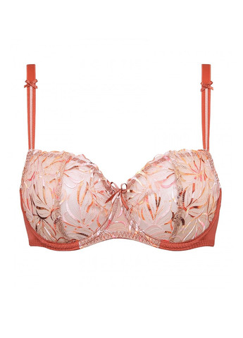 Теракотовий балконет бюстгальтер балконет з вишивкою Ewa Bien з кісточками