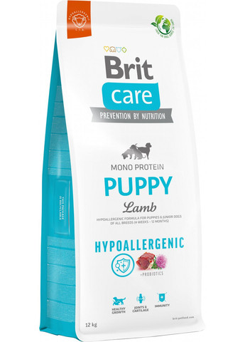 Корм для щенков Dog Hypoallergenic Puppy гипоаллергенный с ягненком 12 кг (8595602558957) Brit Care (316226768)