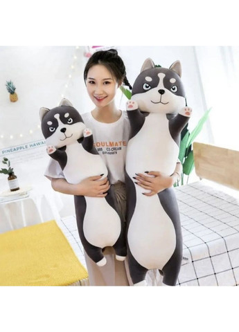 Хаски Собака Батон обнимашка 130 см большая плюшевая игрушка обнимусь для детей и взрослых No Brand (370030853)