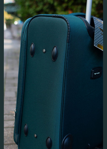 Валіза тканинна 6802 розмір М середній на 2 колесах, колір чорний Wings 6802/2 (326052114)