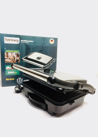 Прижимной контактный домашний электрогриль RB-5412 2800 Вт электрический гриль для дома Rainberg (306447764)