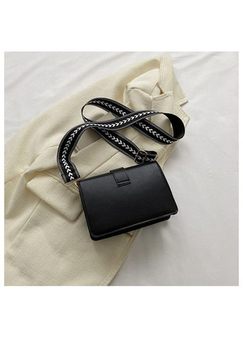 Черная женская сумка с тканевым ремешком КиП (270016512)