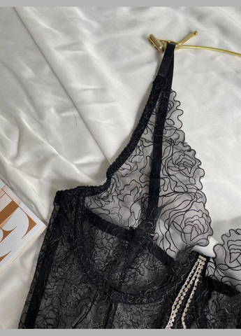 Чорний демісезонний жіночий комплект нижньої білизни No Brand