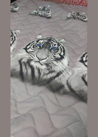 Ковдра тонка літня стьобана Євро 200х215 з тиграми (П4К-lito-kovdra-001/12-03) No Brand (306633729)
