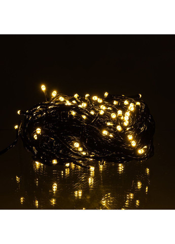Гірлянда Нитка 160 LED 16 м чорна, жовтий No Brand (367838189)