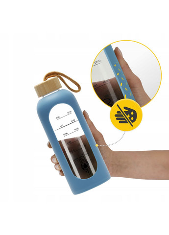 Бутылка для воды спортивная 750 мл стеклянная Blue (P-5905973404181) 4FIZJO (311505591)
