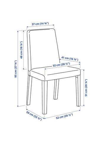 Стіл і 6 стільців ІКЕА NORDVIKEN / BERGMUND 210/289 см (s79407577) IKEA (278406563)