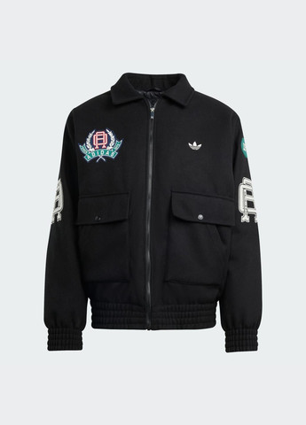 Чорна демісезонна двостороння куртка collegiate sport adidas