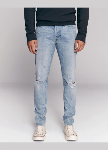 Светло-голубые демисезонные джинсы super skinny af8358m Abercrombie & Fitch