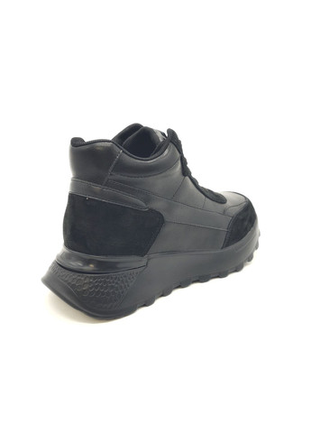 Черные всесезонные женские кроссовки черные кожаные l-11-45 23 см(р) Lonza