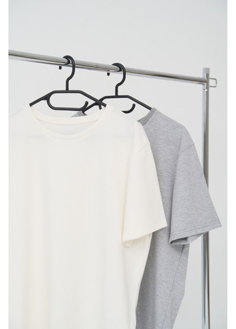 Комбинированная набор футболок мужских cotton basic 2 шт (молочная, серый меланж) Handy Wear