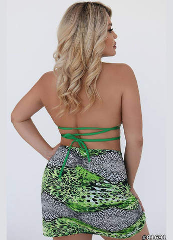 Зеленый летний купальник тройка бикини Garna