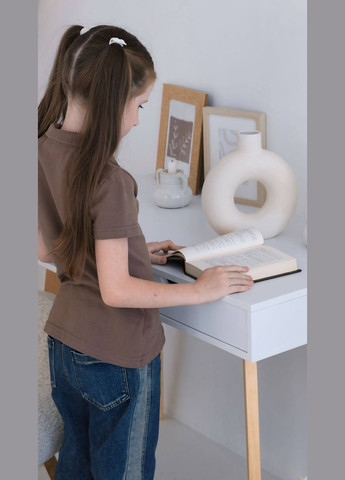 Коричневая детская футболка-футболка-поло для девочки (подростковая) hc (h001-6212-091) для девочки No Brand