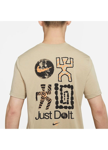 Бежевая мужская футболка dri fit just do it beige Nike