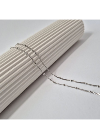 Серебряная Цепочка колье чокер Панцирь с Шариками см серебро 925 пробы родированное 2.10г 225р1/35 Nobrand (369974982)