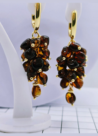 Сережки 3295 "Гроно" з натурального бурштину MINOV (333984739)