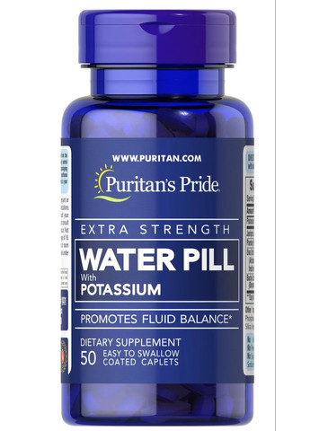 Поддержка водного баланса Puritan's Pride Water Pill with Potassium Extra Strength 50caps Puritans Pride (292728044)