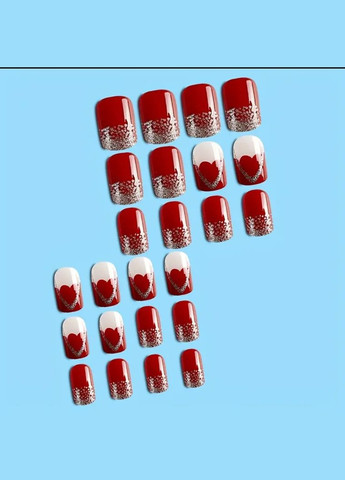 Набори накладных ногтей в комплекте с двухсторонним скотчем - Red Snow Nails (304996715)
