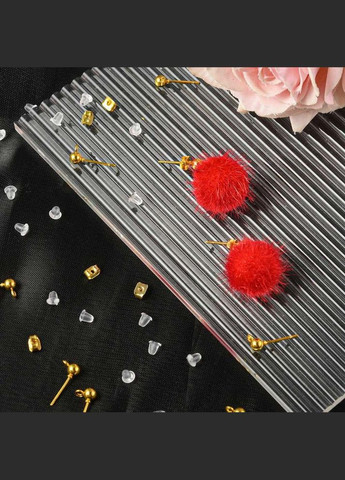 Набір для виготовлення сережок своїми руками Цвяшки кульки з петлею 6.5мм x 4мм заглушки контейнер Золотисті 42x38x18мм Finding (328943101)