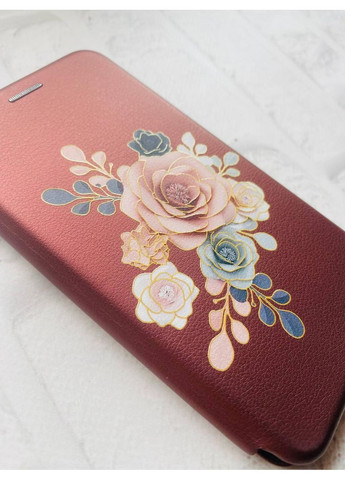Чохол-книжка з малюнком для Samsung Galaxy A34 5G Бордовий:: Троянди (принт 275) Creative (360680353)