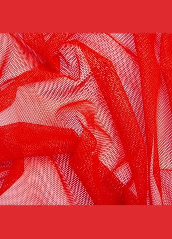 Ткань сетка стрейч мягкая однотонная V-1290 красная IDEIA (289552658)