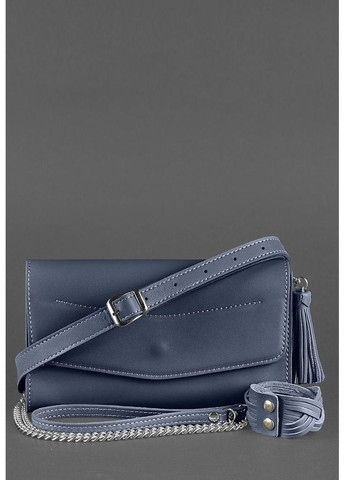 Шкіряна жіноча сумка Еліс темно-синя BlankNote клатч (348359329)