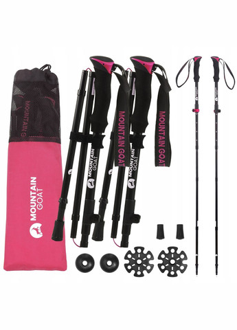 Трекинговые палки Pro+ 43-130 см Black/Pink (P-5905973404662) Mountain Goat (318097587)
